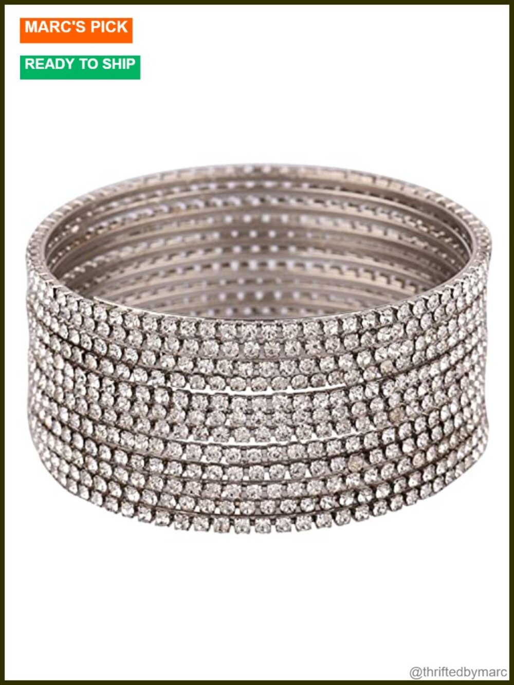 Indian Oxidized Bangle Set CZ Crystal Rhinestone Bridal Bracelets